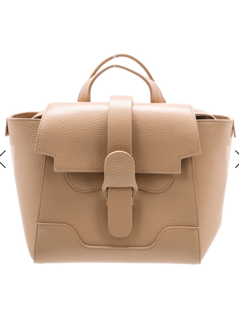 Senreve Midi Maestra Pebbled Leather Satchel/Backpack in Beige-Tan - EUC